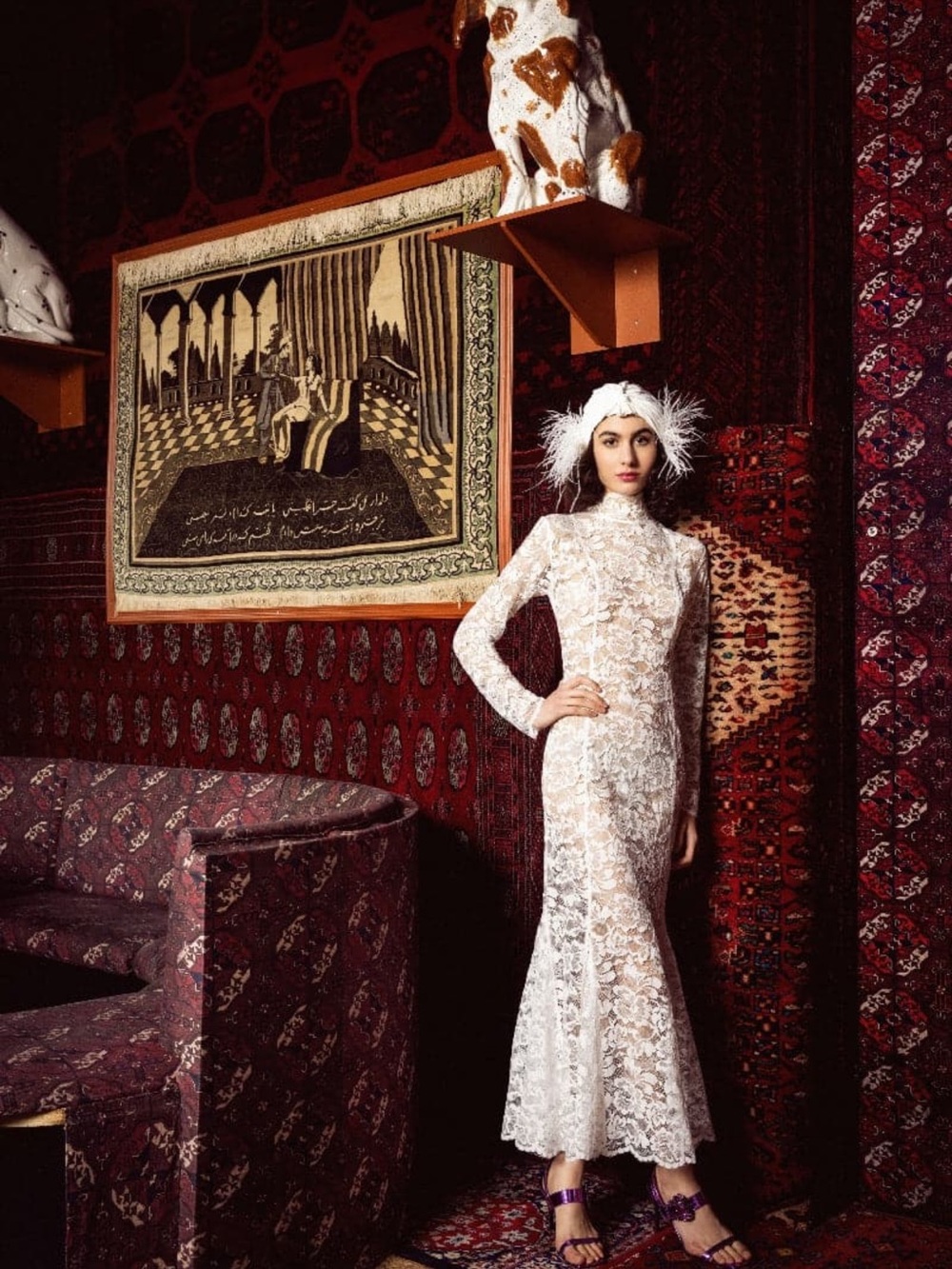 Nana Gotti Lace High-Neck Long Sleeve Maxi - Picture 2 of 3